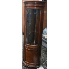 Italian Walnut Corner Display Cabinet