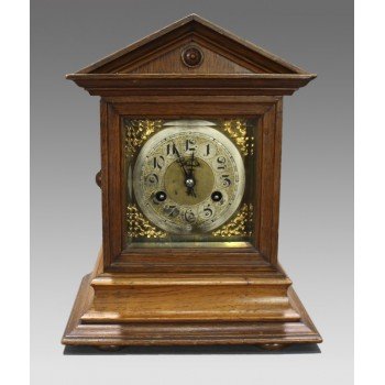 German Oak Cased Mantle Clock by Junghans Wurttemberg c.1900