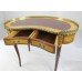 French Kidney Shaped Galleried Inlaid Desk