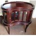 Kidney Shaped Mahogany Glazed Tray Top Cabinet