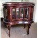Kidney Shaped Mahogany Glazed Tray Top Cabinet