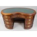 Kidney Shaped Mahogany Leather Topped Desk