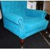 Kingfisher Blue Velvet Upholstered Armchair
