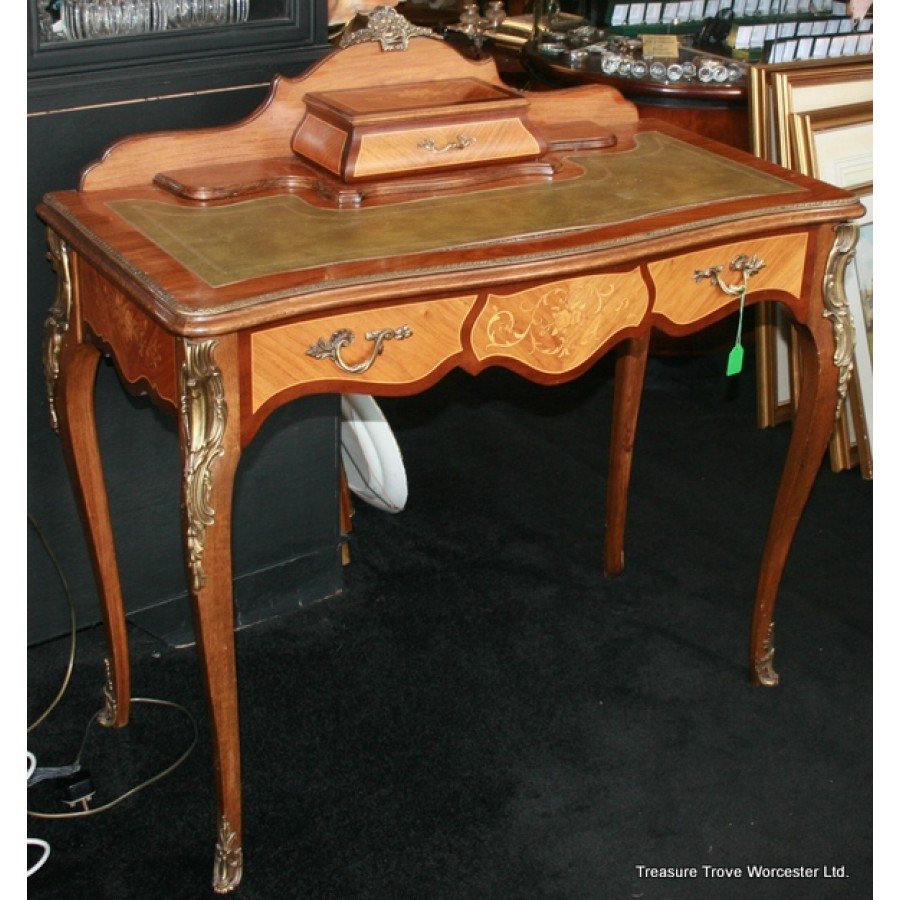 Elegant French Style Inlaid Ladies Writing Desk