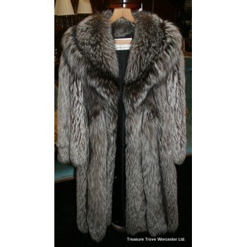 Ladies Silver Fox Fur Coat