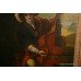 Large Antique Painting Cellist Oil on Canvas