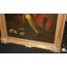 Large Antique Painting Cellist Oil on Canvas