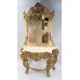 Large Carved Giltwood Marble Topped Console Table with Mirror