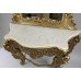 Large Carved Giltwood Marble Topped Console Table with Mirror