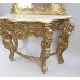 Large Carved Giltwood Marble Topped Console Table with Mirror