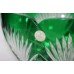 Large Cut Glass Green Overlay Crystal Bowl