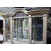 Large Painted Craquelure Decapé Mirrored Display Cabinet