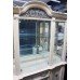 Large Painted Craquelure Decapé Mirrored Display Cabinet