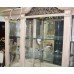 Large Painted Craquelure Decapé Mirrored Display Cabinet