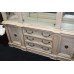 Large Painted Craquelure Decapé Mirrored Display Cabinet