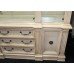Large Painted Craquelure Decapé Mirrored Display Cabinet