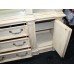 Large Painted Craquelure Decapé Mirrored Display Cabinet