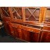 Large Flame Mahogany Inlaid Glazed Breakfront Bookcase