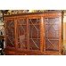 Large Flame Mahogany Inlaid Glazed Breakfront Bookcase