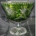 Large Green Overlay Crystal Footed Bowl