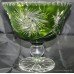 Large Green Overlay Crystal Footed Bowl