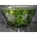 Large Green Overlay Crystal Footed Bowl
