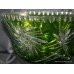 Large Green Overlay Crystal Footed Bowl