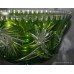 Large Green Overlay Crystal Footed Bowl