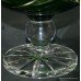 Large Green Overlay Crystal Footed Bowl