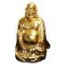 Large Hand Carved Giltwood Seated Laughing Buddha