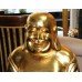 Large Hand Carved Giltwood Seated Laughing Buddha