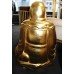 Large Hand Carved Giltwood Seated Laughing Buddha