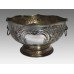Large Hand Chased Silver on Copper Punch Bowl
