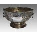 Large Hand Chased Silver on Copper Punch Bowl