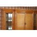 Large Heavy Cherry Wood Finish Television Cabinet Surmounted by Display Cabinets