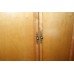 Large Heavy Cherry Wood Finish Television Cabinet Surmounted by Display Cabinets