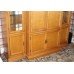 Large Heavy Cherry Wood Finish Television Cabinet Surmounted by Display Cabinets