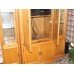 Large Heavy Cherry Wood Finish Television Cabinet Surmounted by Display Cabinets