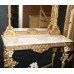 Large Marble Topped Gilt Side Table & Ornate Mirror