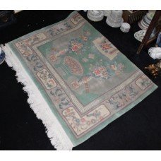 Large Patterned Green Thick Chinese Wool Rug