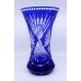Large Stourbridge Glass Blue Overlay Crystal Vase