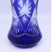 Large Stourbridge Glass Blue Overlay Crystal Vase