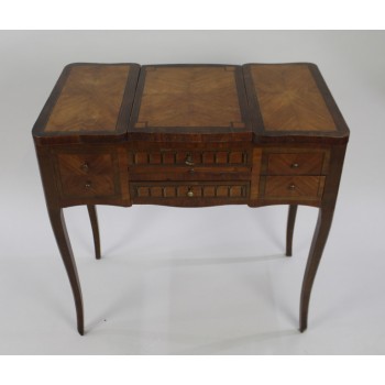Late 19th c. Parquetry Poudreuse Vanity Table