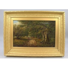 Late Victorian Forest Landscape Oil on Canvas
