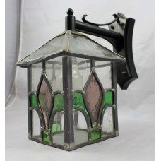 Leaded Stained Glass Wall Lantern on Bracket