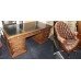 Quality Large Leather Topped Antique Style Pedestal Desk & Leather Chair