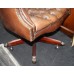 Quality Large Leather Topped Antique Style Pedestal Desk & Leather Chair