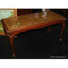 Leather Topped Mahogany Coffee Table