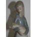 Lladro Porcelain Figurine Girl Holding a Piglet #1011