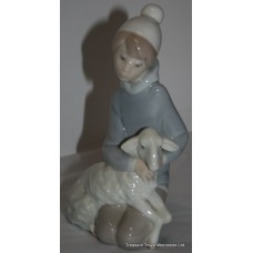 Lladro Porcelain Figurine "Shepherd with Lamb" #4676